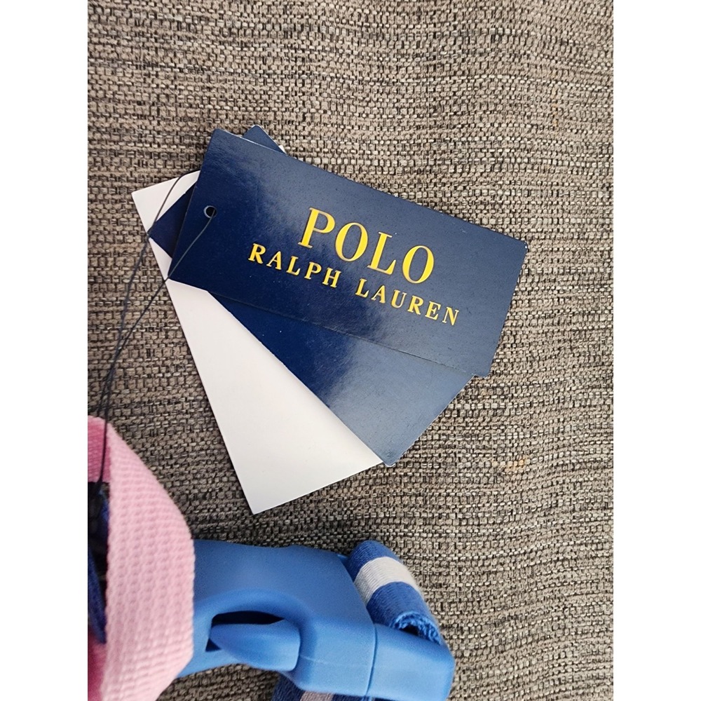 POLO RALPH LAUREN Pink Waist Pack Adjustable Blue White Striped Strap - Picture 4 of 9